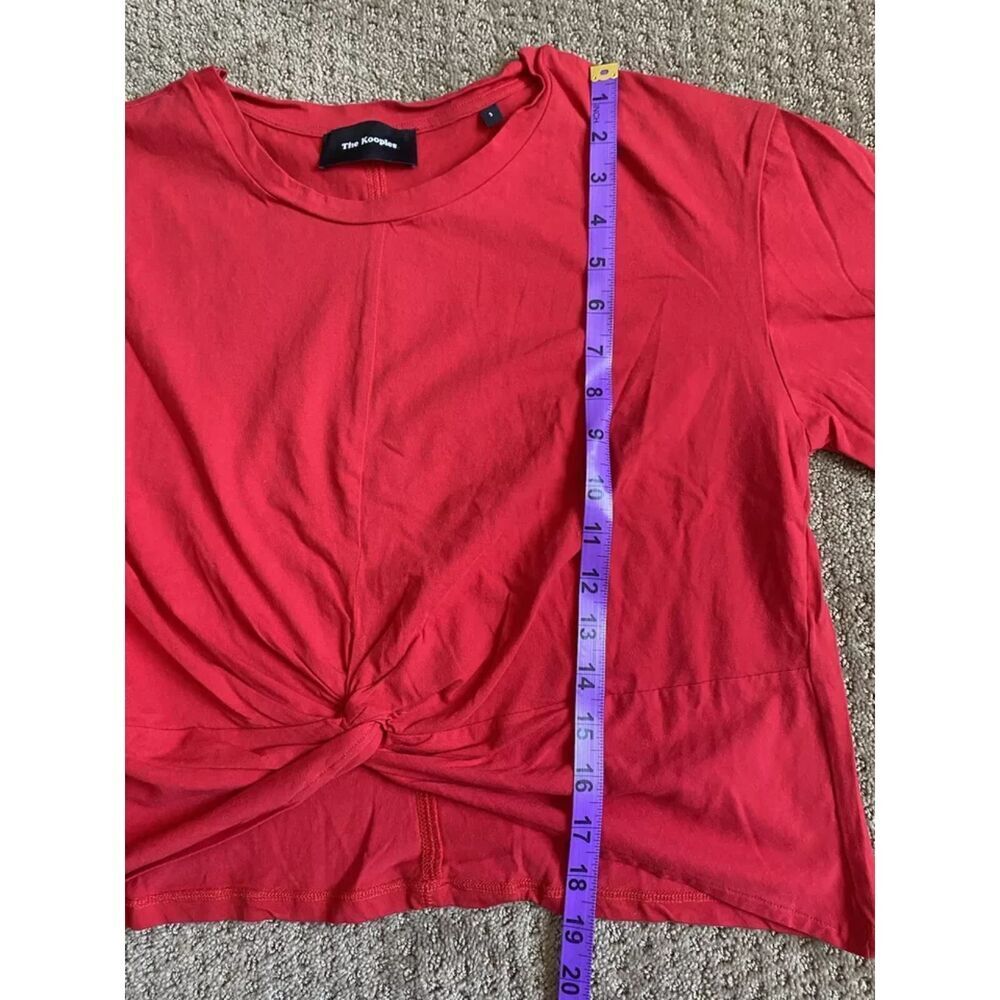 The Kooples Womens Red Front Knot Crop Tee Shirt Red Size 3 View 5